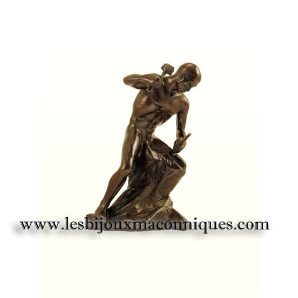 statue tailleur de pierre en bronze