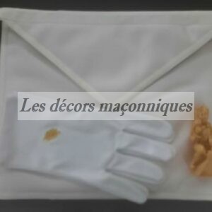 ensemble tablier apprent gants et statuette