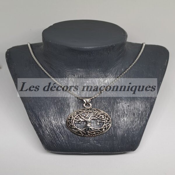 collier arbre de vie doré avec sa chaîne